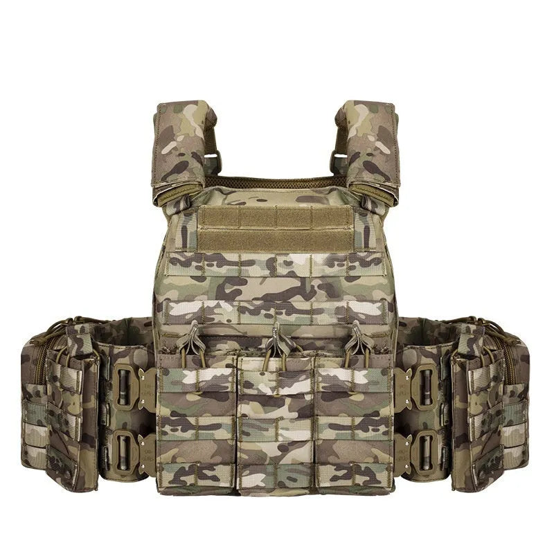 Polyester camouflage tactical vest for outdoor training and shooting sports in free size