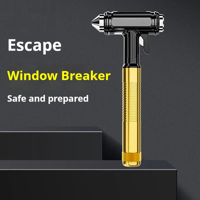 ST-7100 car safety hammer made of 45# carbon steel in silver white and black gold with 17cm length