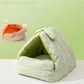 Semi-enclosed thickened triangle pet nest in orange colour for cats and dogs