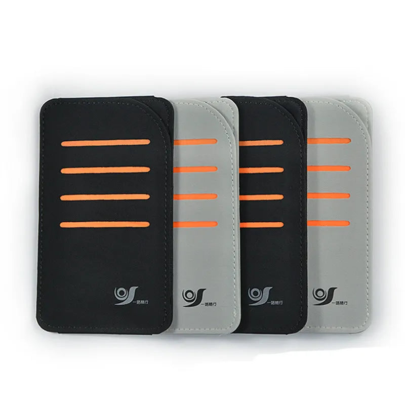 Set of four foldable car sun visors and a storage bag for dashboard and windscreen protection.