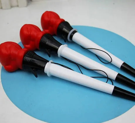 Pressure relief pen with boxing press mechanism and 0.7mm bullet tip