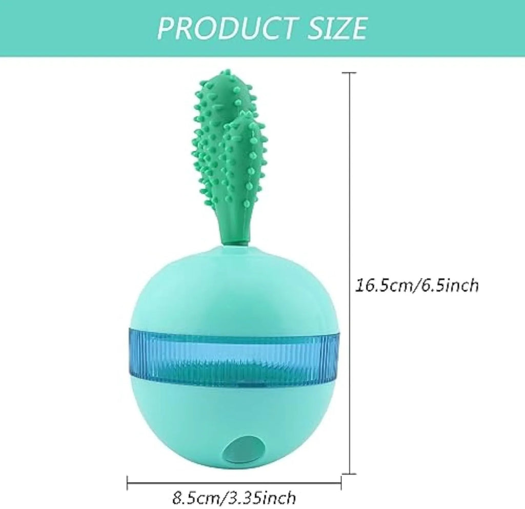 Blue durable rubber interactive dog treat dispenser puzzle ball toy for medium large dogs
