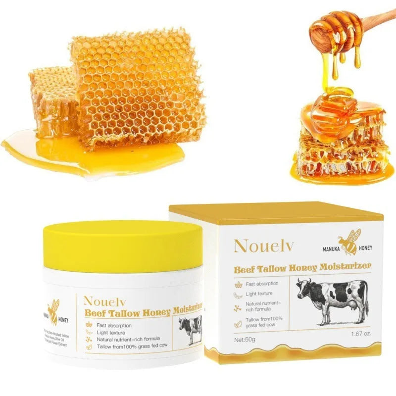 50g container of cow fat honey tallow moisturising cream for dry and combination skin