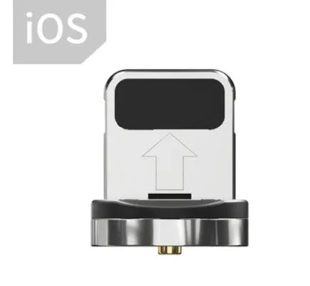 Essager black magnetic USB charging cable showing 360-degree rotating connector and blue LED light.
