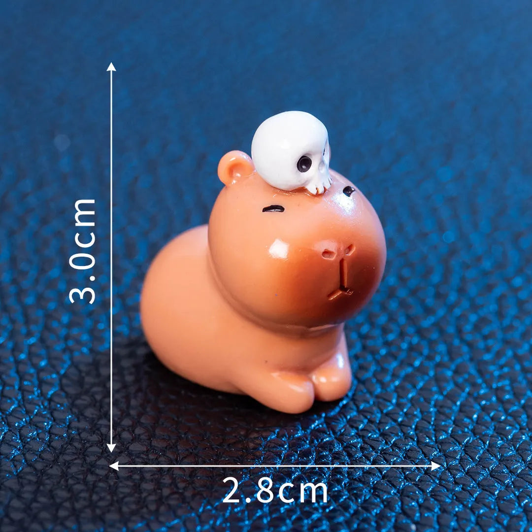 Halloween-themed capybara resin decoration showing one of eight character designs, such as pumpkin or vampire.