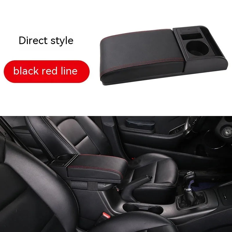 Universal plastic car armrest cover with height adjustment in multiple colour and texture options