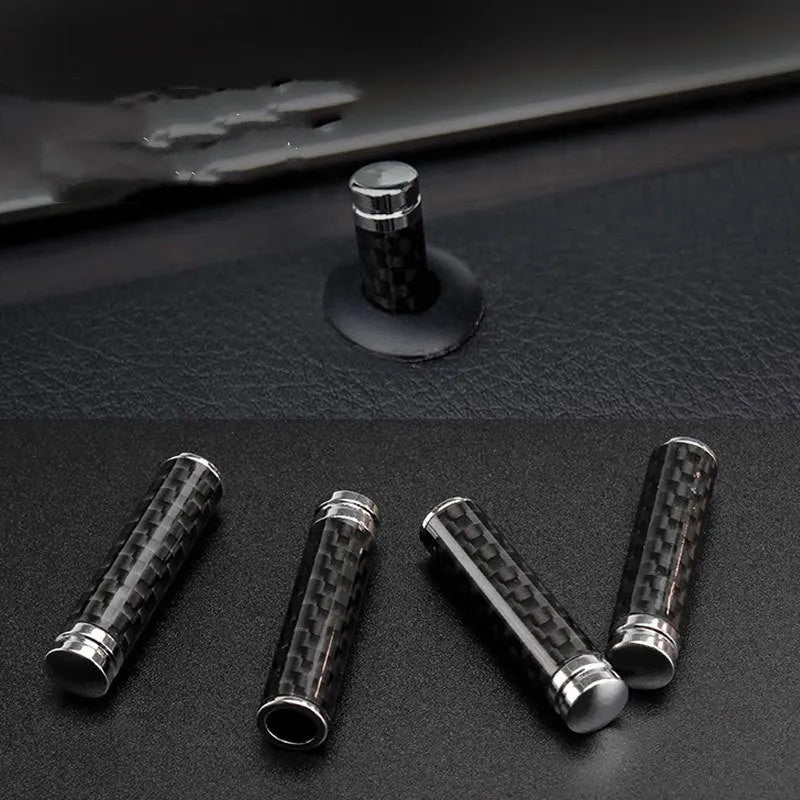 Set of four carbon fibre door lift decorative covers for car interior installation