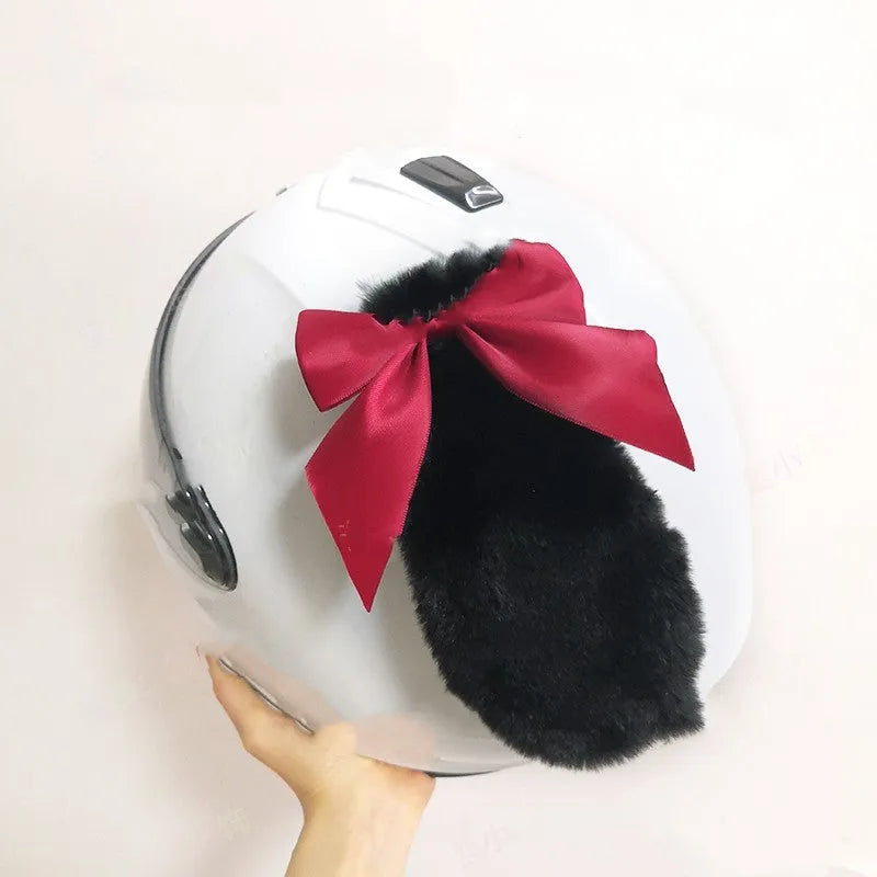 Carbon fibre rabbit ear decoration for motorcycle helmets in various colours.