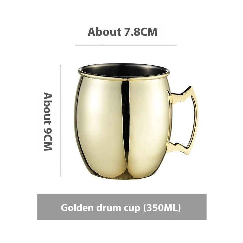 Stainless steel Moscow mule cup with copper plating in metallic finish