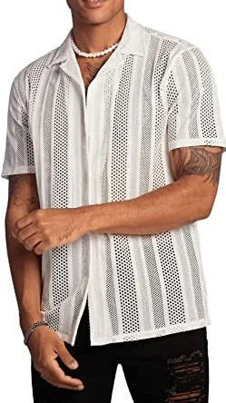 Men's knitted button shirt with jacquard pattern in cardigan style