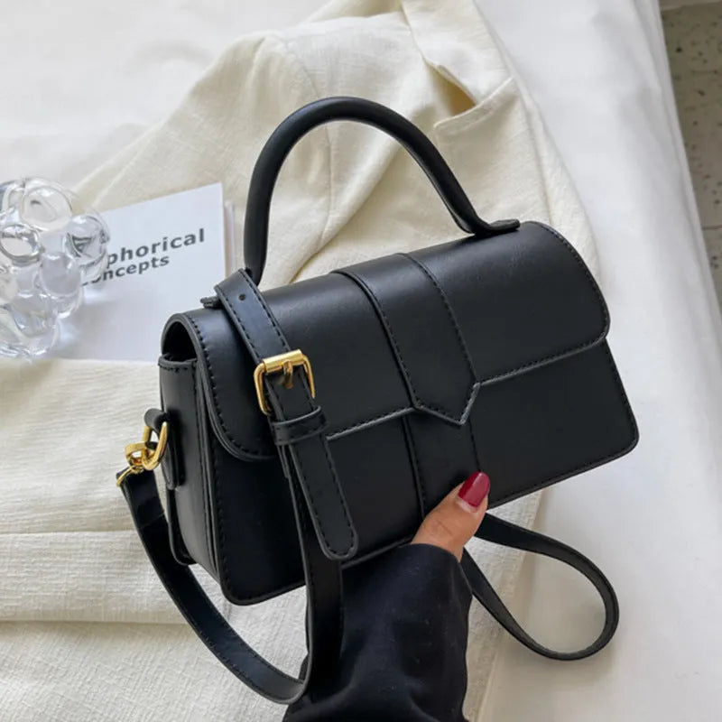 Women's beige PU messenger bag with file compartment showing dimensions of 22cm width by 13cm height
