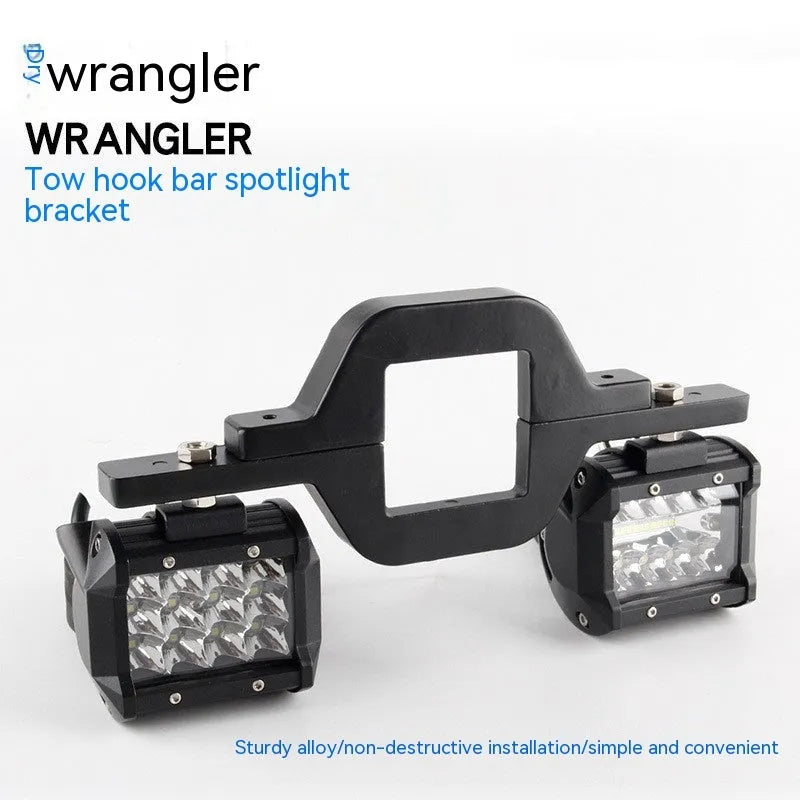 Black aluminium alloy reversing light mounting bracket for Jeep Wrangler vehicles