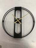 50cm round metal wall clock in gold or black finish with battery-powered operation