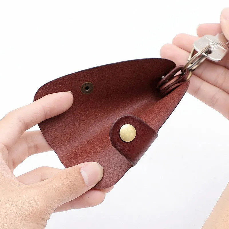 Handmade leather multifunctional door key storage bag in four colour options