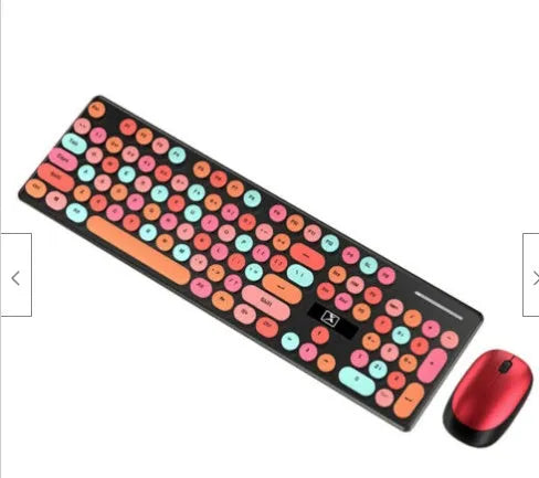 Xinmeng N620 Vibrant Yellow Mixed Colour wireless keyboard and mouse set with backlight