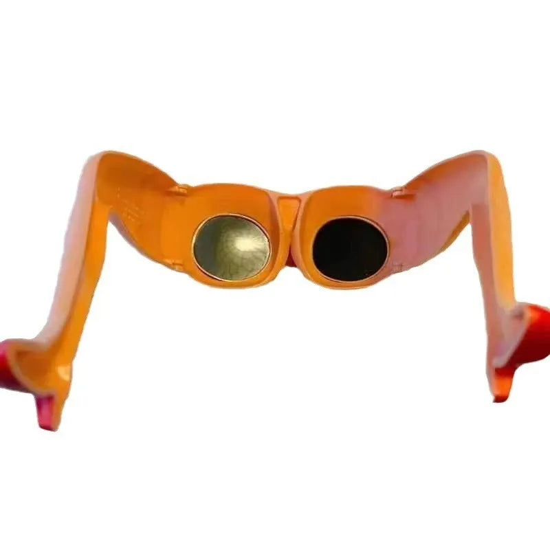 Orange leg hip style personality sunglasses with oversized novelty dimensions