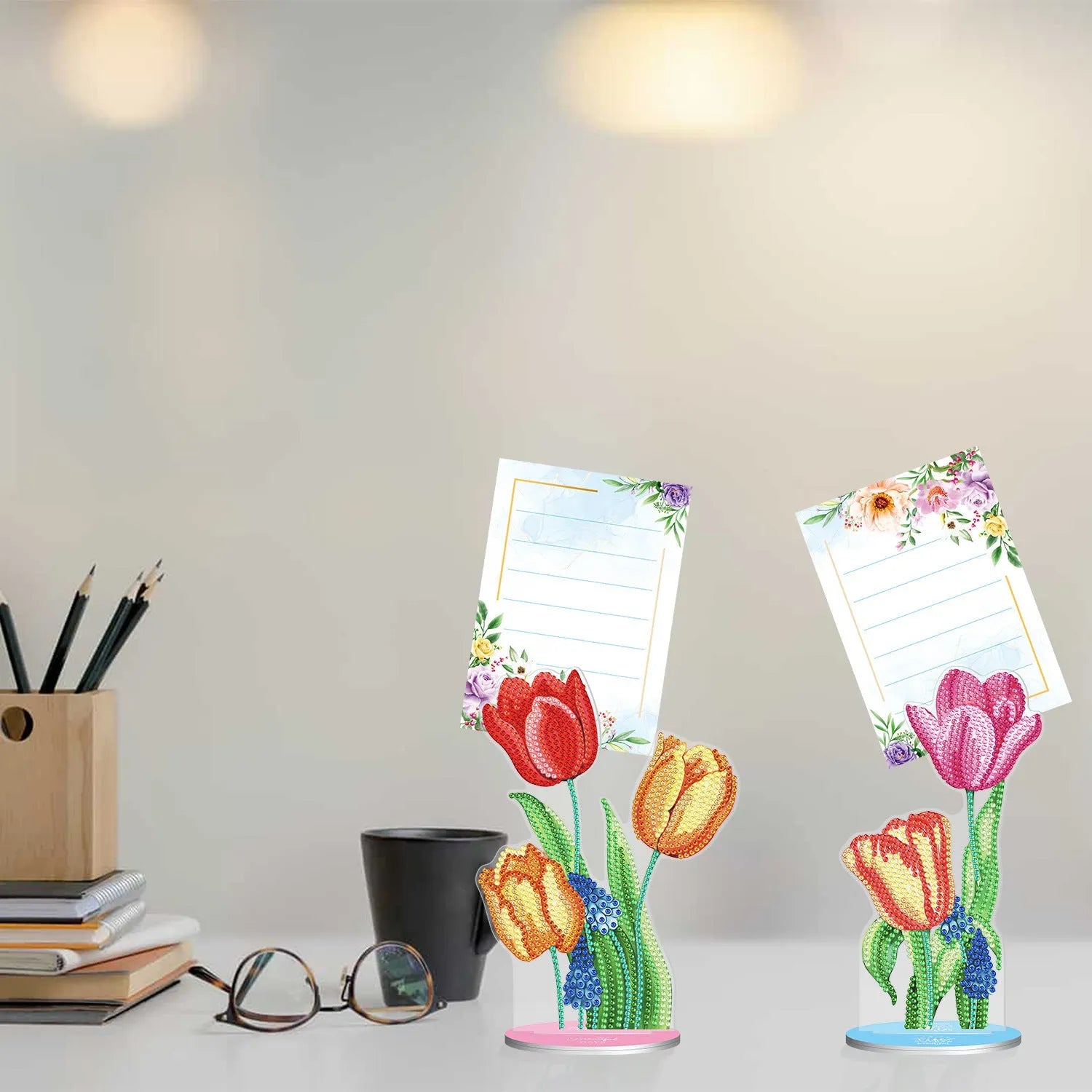 Handmade diamond painting note clip decorative piece for restaurant display