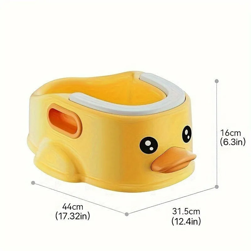 Blue PVC duck-shaped pet bathtub for dogs and cats on a white background.