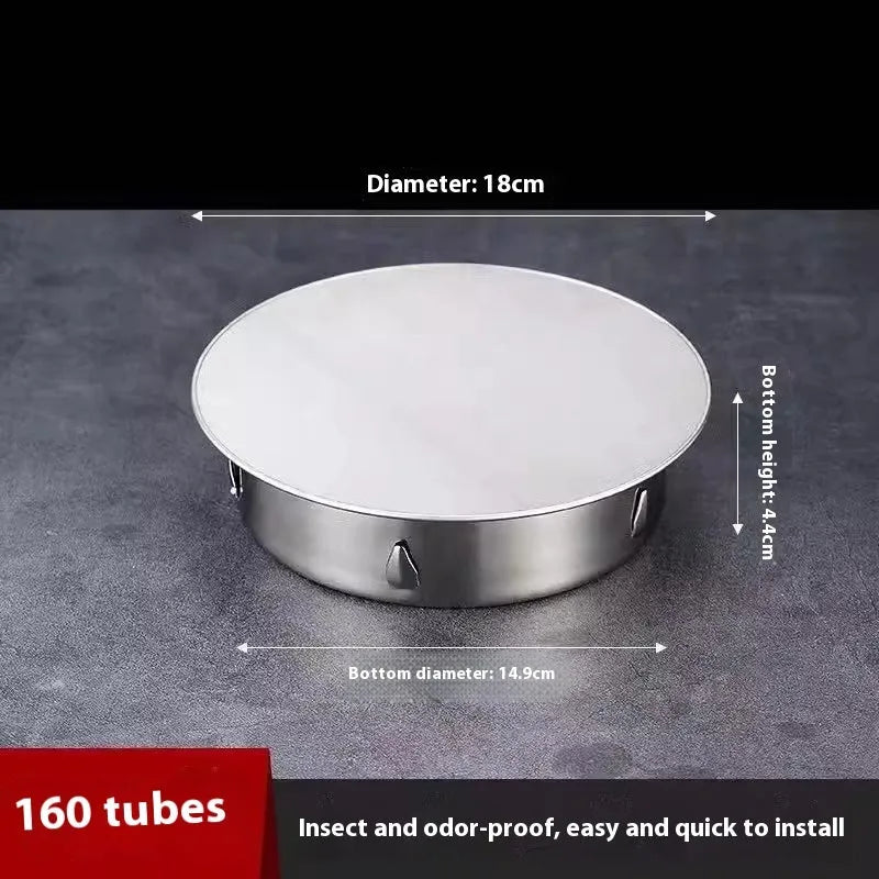Stainless steel deodorant floor drain seal cover for wastewater pipes