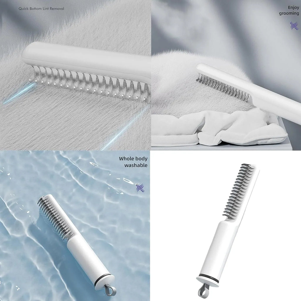 Stainless steel pet dematting comb with ergonomic handle for removing knots from dog coats