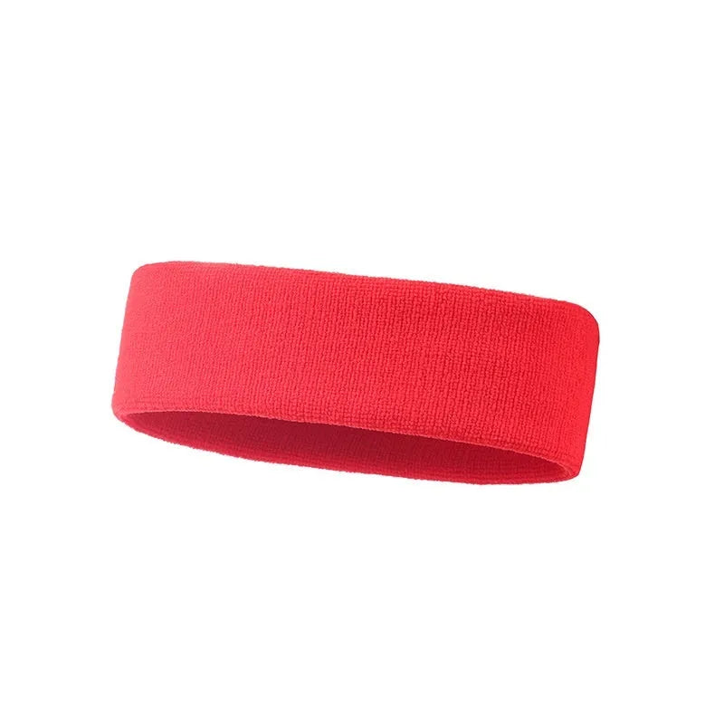 Solid colour elastic sports anti-sweat headband made from polyester spandex.