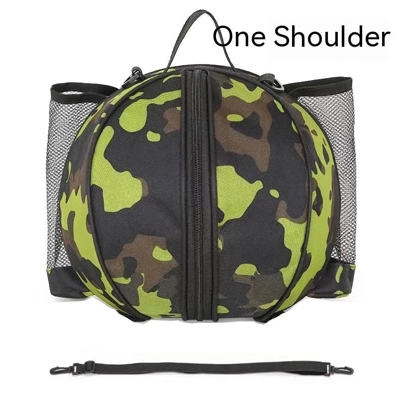 Oxford cloth basketball bag with 9L capacity showing one-shoulder and two-shoulder carrying options