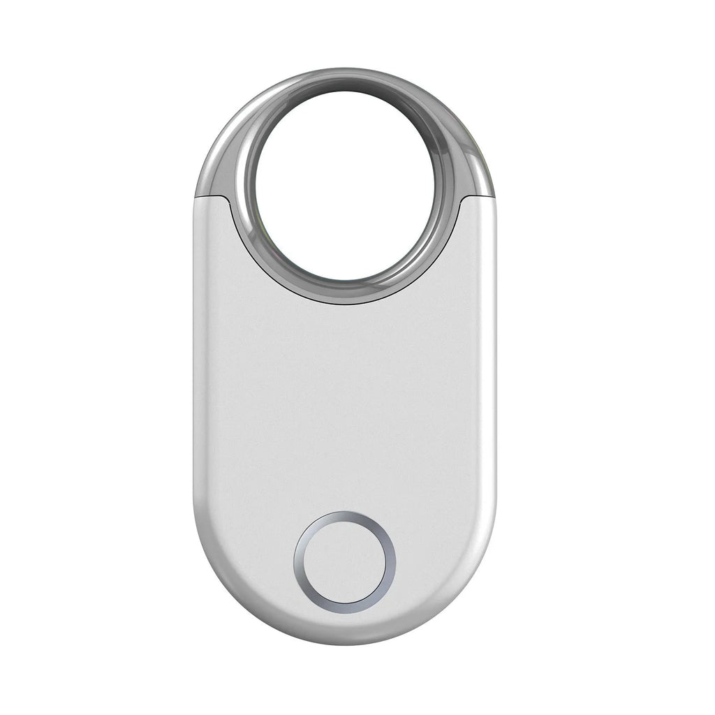 Compact black and white GPS tracker for pets and children with USB port