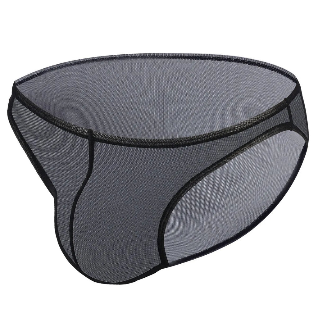 Man wearing black low waist ice silk nylon shorts with quick-drying fabric