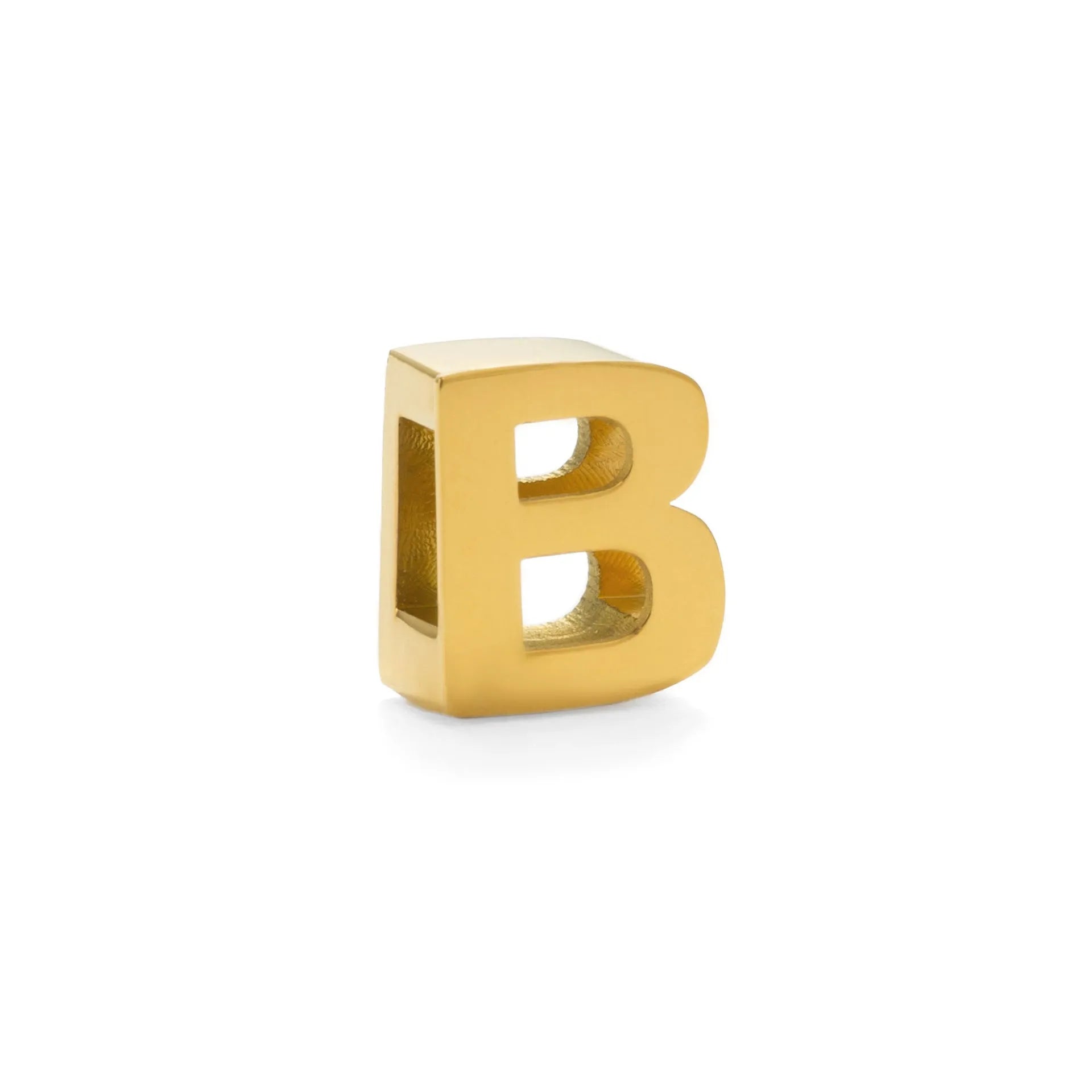 Gold titanium steel necklace with a letter A charm on a 40.5cm chain.
