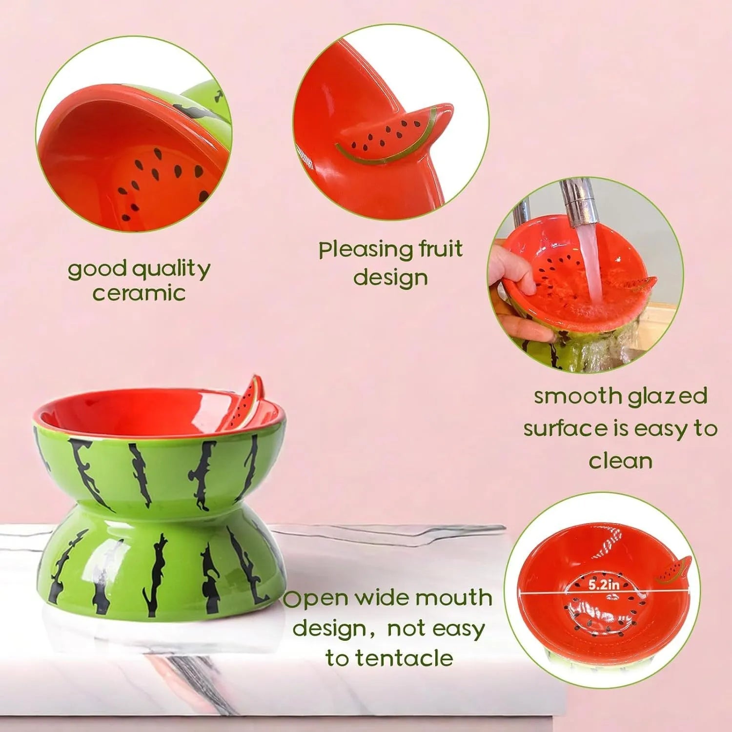 Orange ceramic raised cat bowl with tilted design and non-slip base.