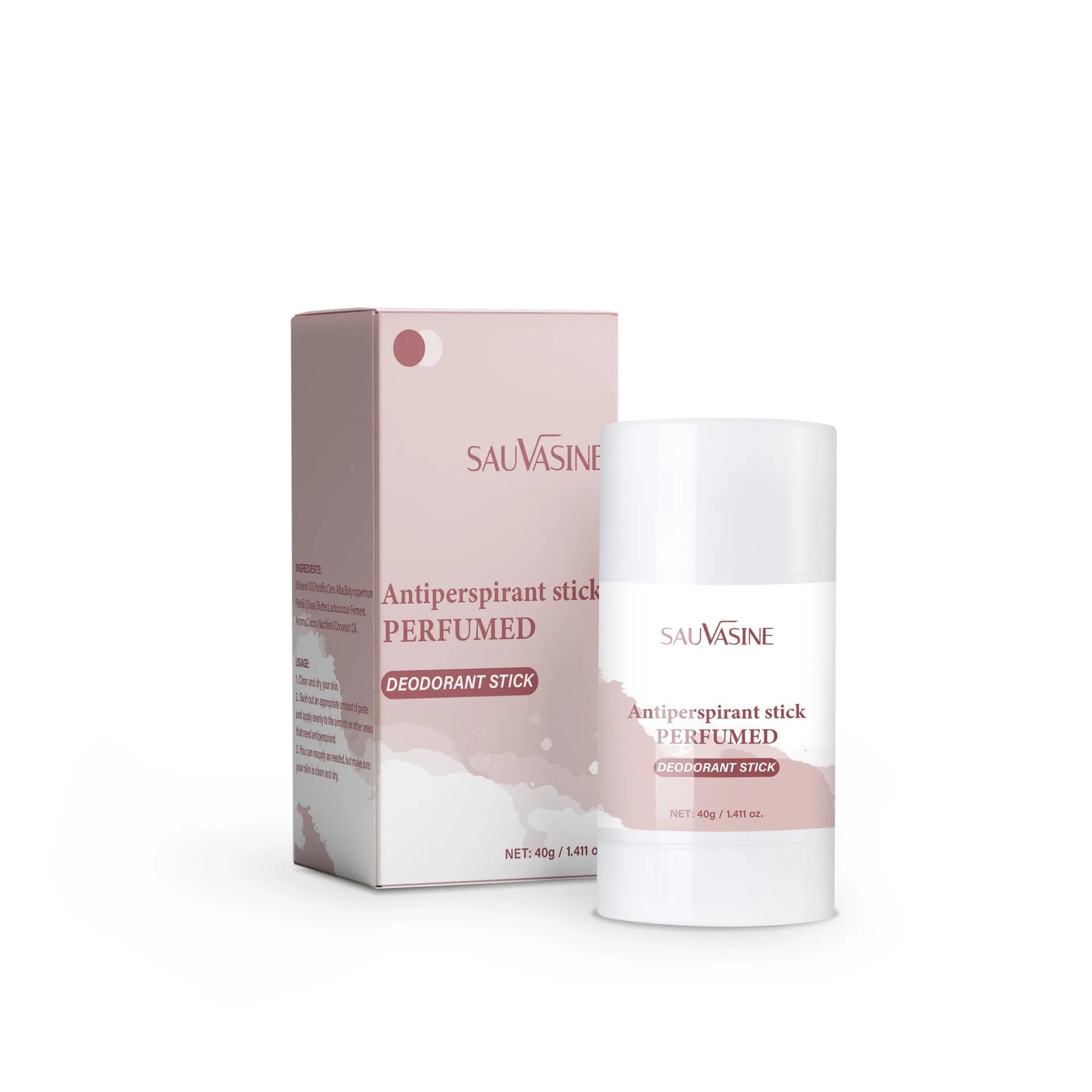 40g antiperspirant deodorant stick in packaging, for fading armpit odor.