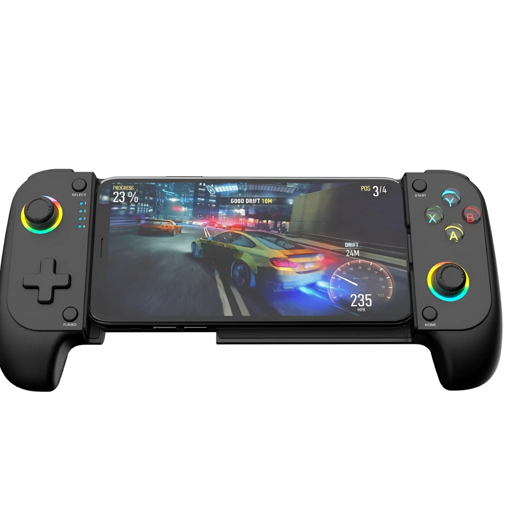 Bluetooth wireless mobile game controller for Android and iOS smartphones with USB-C charging port