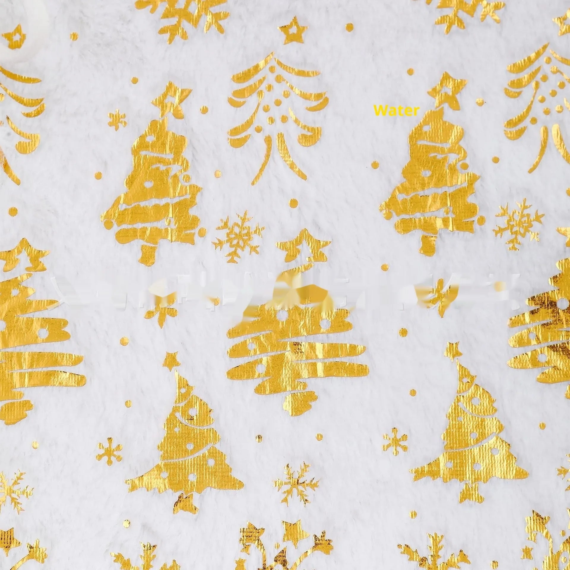 Plush red Christmas tree rug with snowflake XINGX pattern on a wooden floor