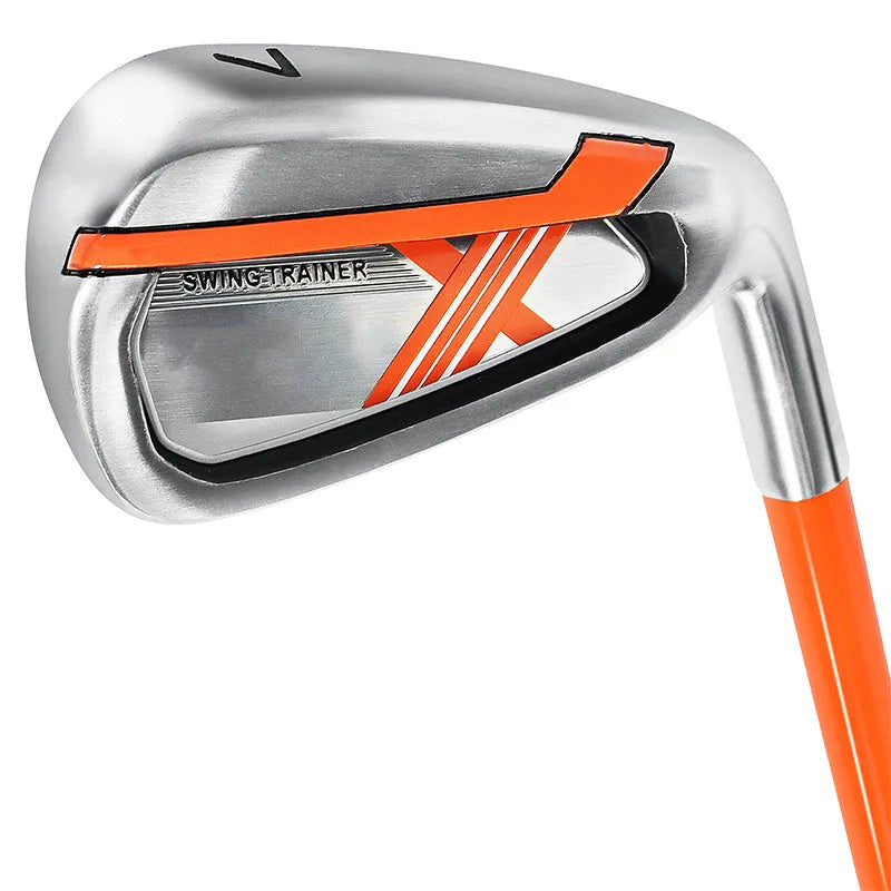 Golf swing trainer soft iron club 38.5cm in orange for practice