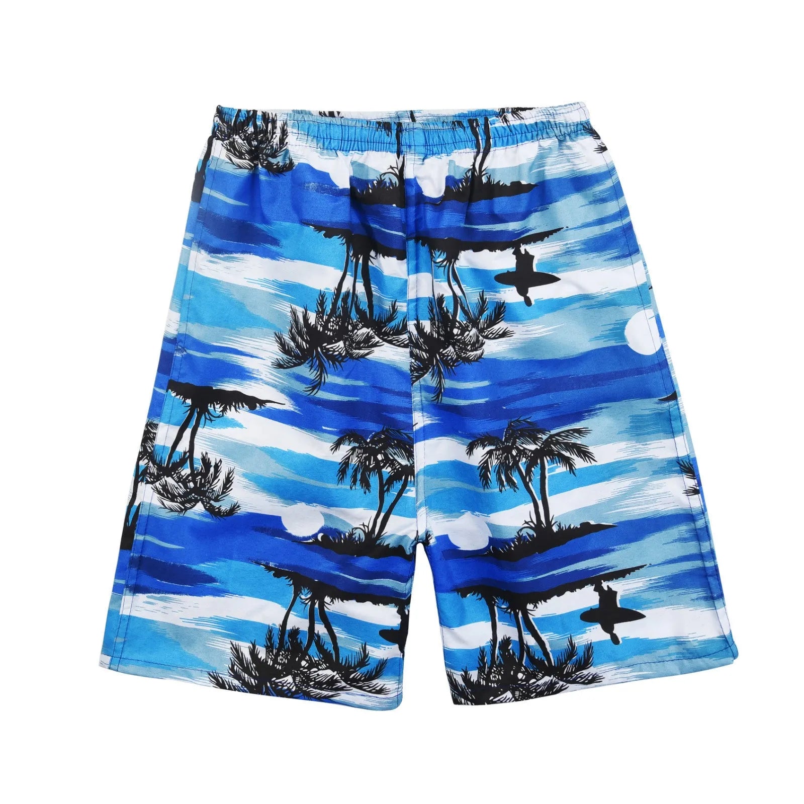 Men's casual floral print swimming trunks in a free size, made from polyester.