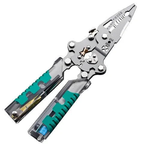Electricians' wire stripper pointed pliers with rust prevention cutting edges in 225mm length