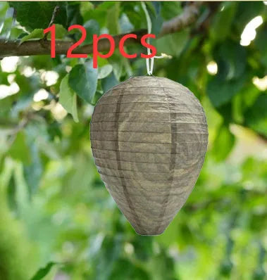 Beehive shaped paper lantern with wire frame, measuring 22cm by 28cm
