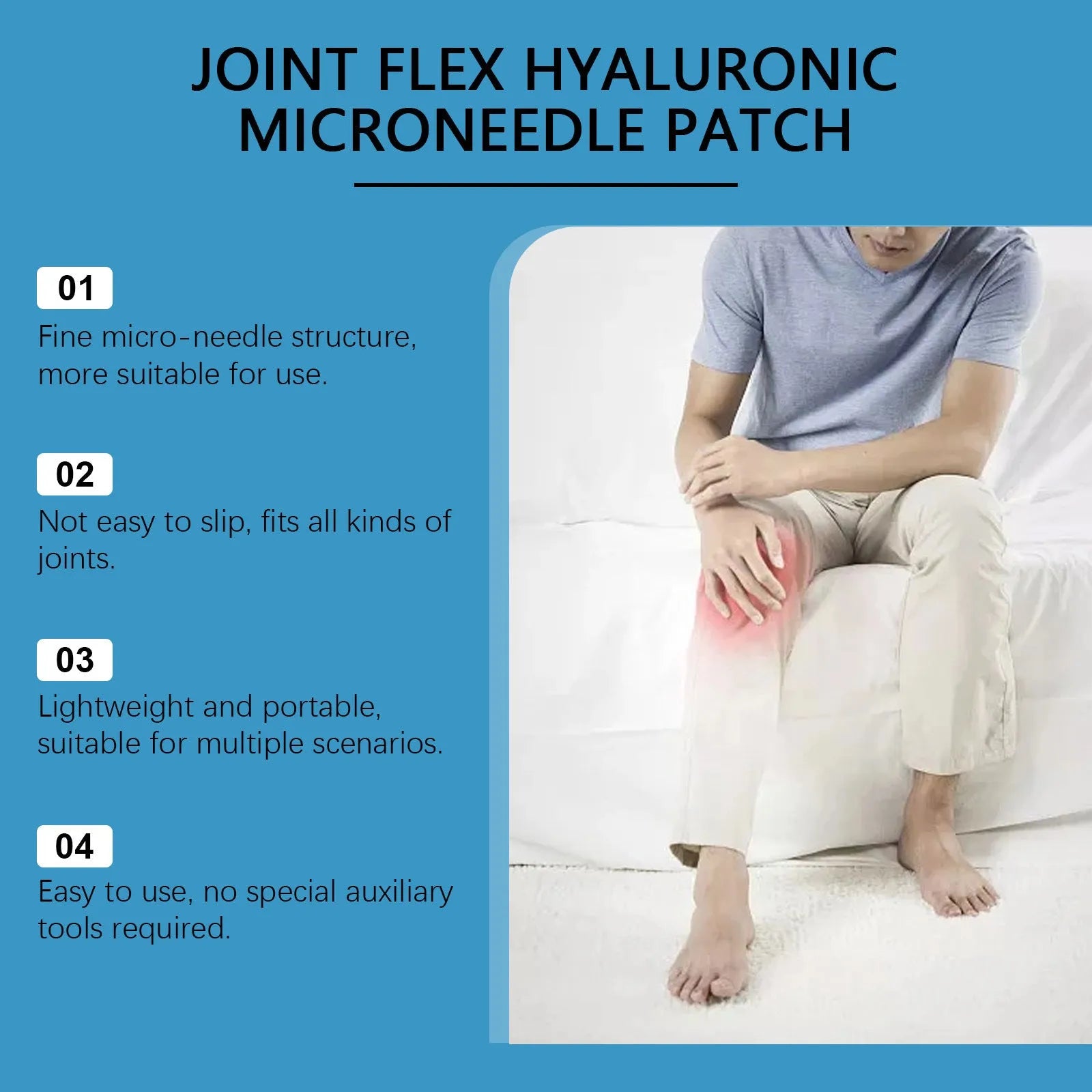 Joint microneedle patch with curcumin for daily body care external paste 4 patches