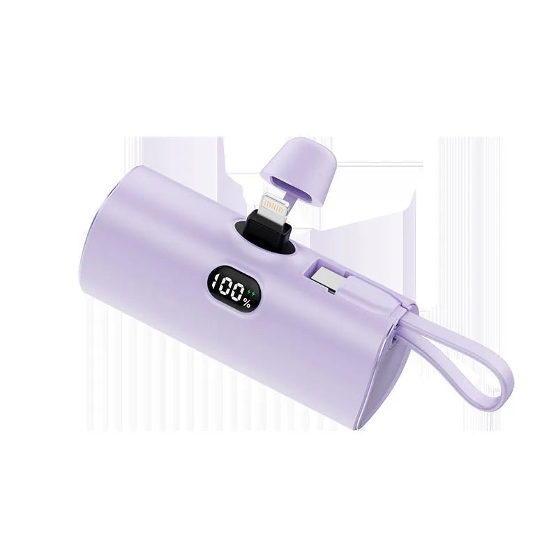 Digital display wireless power bank with built-in plug in five colour options