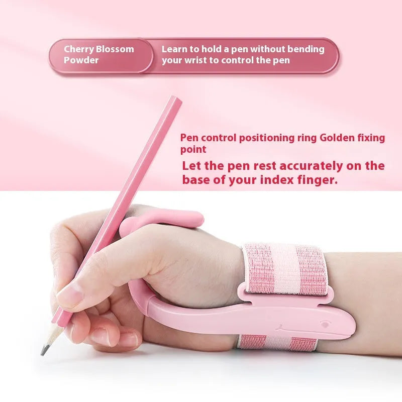 Blue anti-hook pen control corrector wrist brace with ABS nylon construction