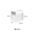 Transparent white plastic food storage container with 400ml capacity for grains