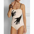 Women's one-piece bikini swimsuit in polyester with gauze skirt option, sizes S M L XL