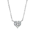 Silver-coloured copper heart love necklace for women on a simple chain.