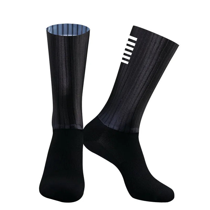 Athletic sports socks in orange, black, purple, white, grey or dark blue colours