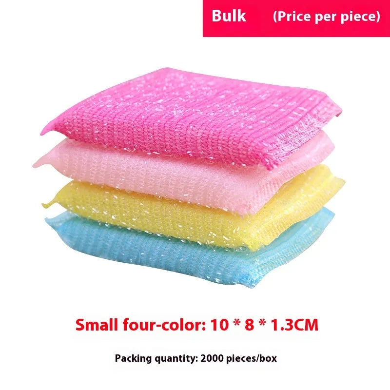 Pinstripe fabric dishwashing sponge mop in macaron mixed colour measuring 12x8.5x1.5cm