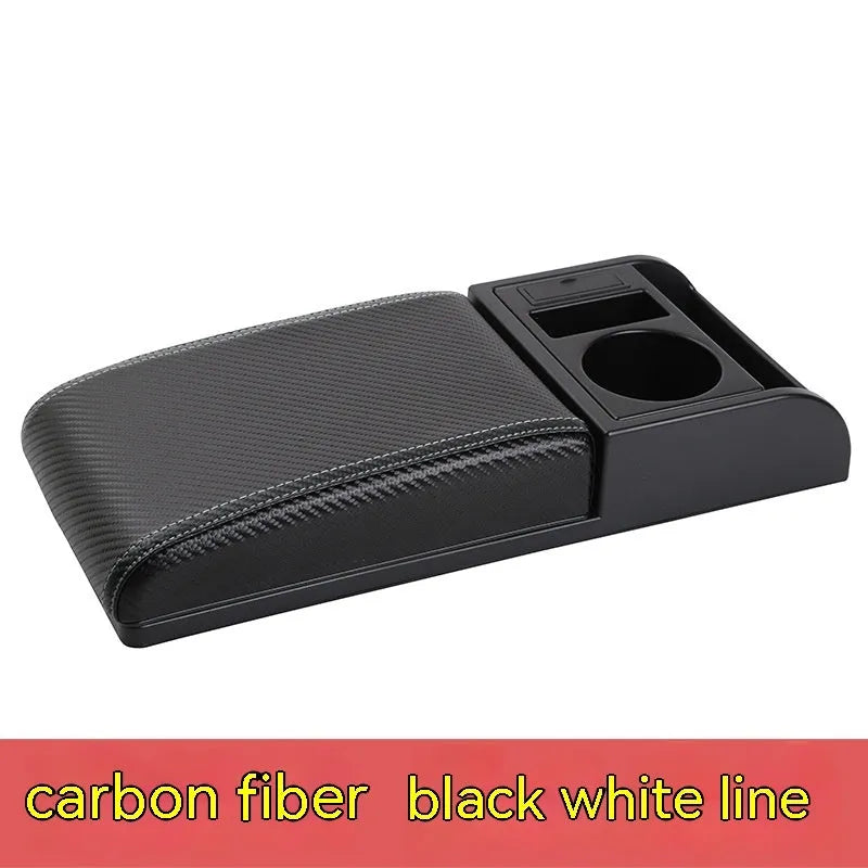 Universal plastic car armrest cover with height adjustment in multiple colour and texture options