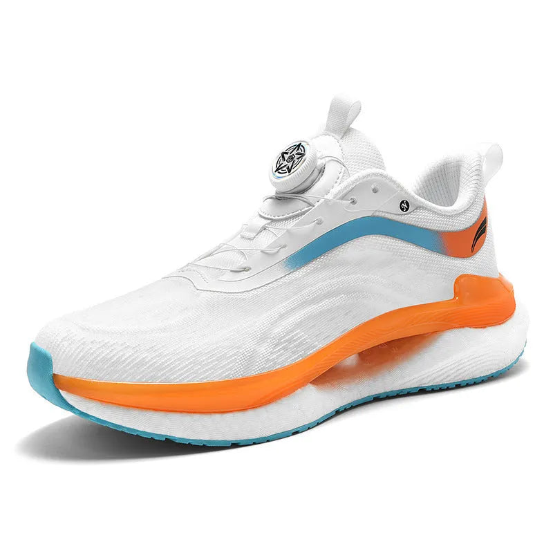 Men's high-top mesh running shoes in cotton candy colour with composite sole