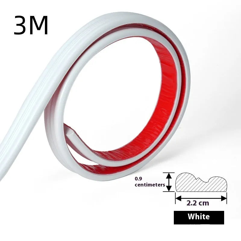 Flexible PVC wall shaping frame with self-adhesive backing shown in four colour options
