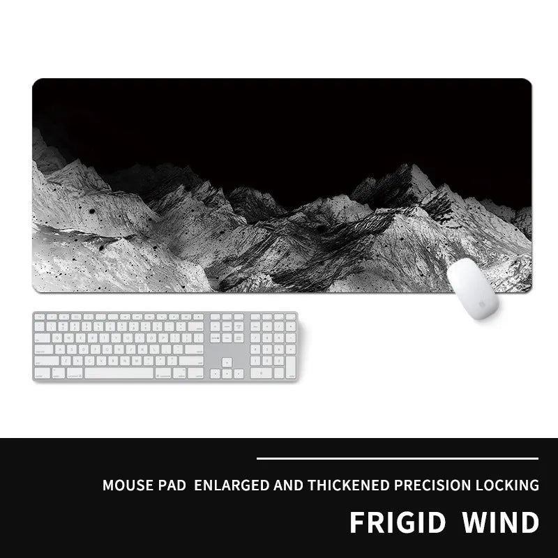 Oversized gaming mouse pad with extended surface for keyboard and mouse on desk