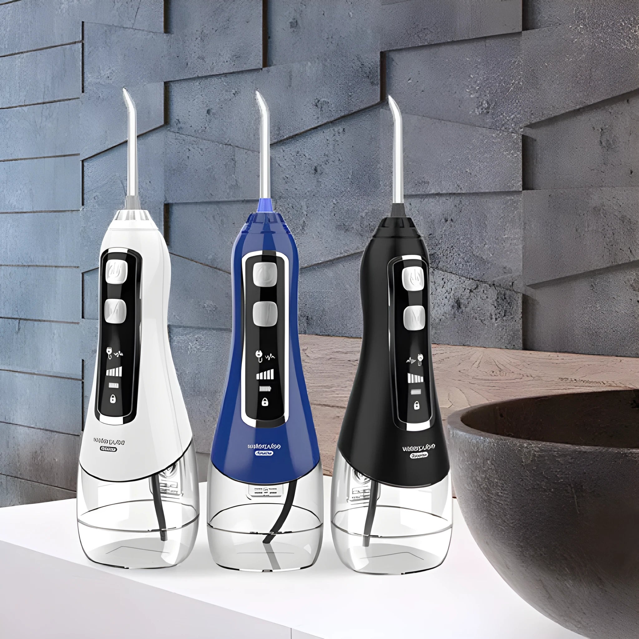 V580 portable 320ml electric dental irrigator water flosser in blue for adult oral hygiene